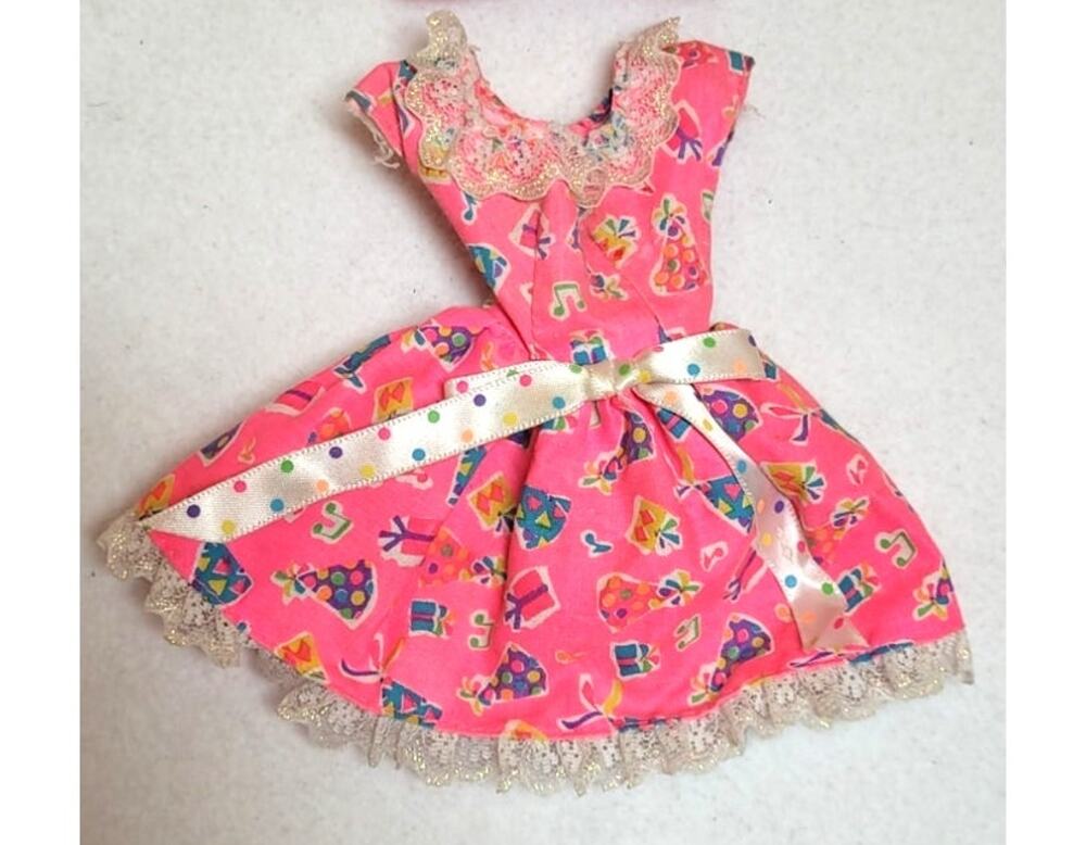 Vintage 90s Birthday Surprise Barbie Pink Special Edition Dress Replacement Pink